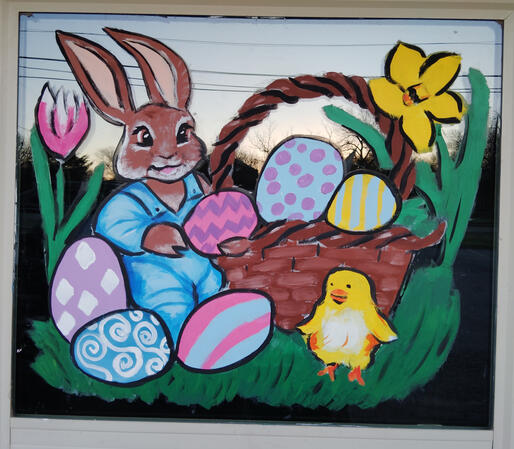 Easter spring window art daycare