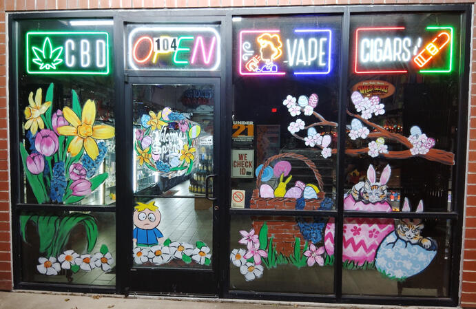 Easter Window Art smoke shop Easter Window Art smoke shop