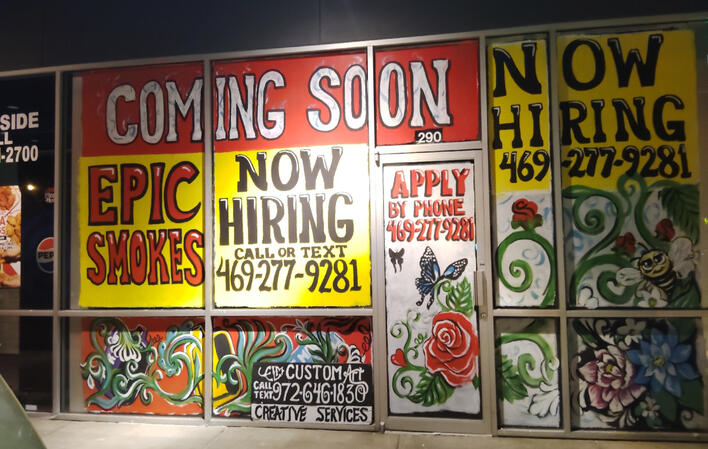 Smoke Shop Window Painting